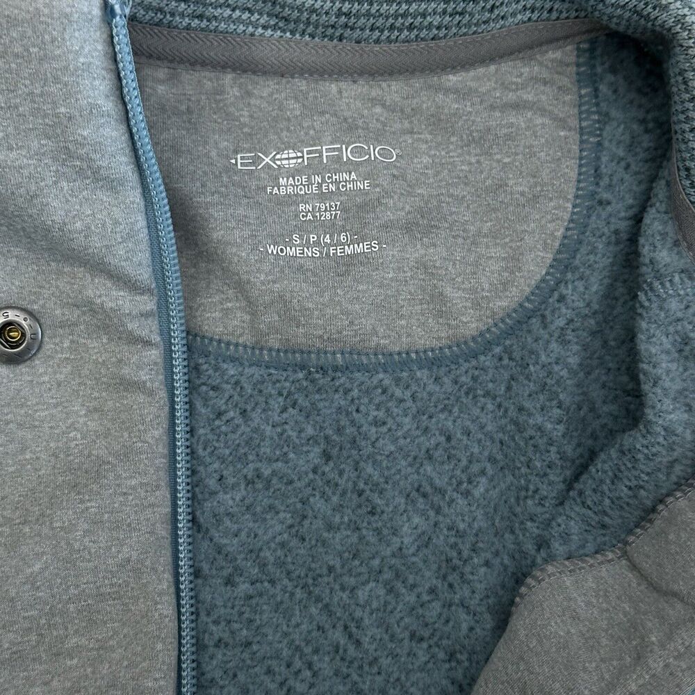 ExOfficio Women's Blue Thermique Jacket Full Zip Snap Fleece Pockets Small - Picture 5 of 9